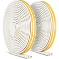 thumbnail image 1 of 2 Pack 20m Seal Strip, Miciler Self Adhesive Anti-Collision Door Seal, D-Profi Door and Window Sealing Strip for Weather Protection/Sound Insulation -, 1 of 5