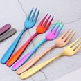 thumbnail image 5 of Shiogb Large Forks Stainless Steel Serving Fork Set for Buffet, Large Forks Stainless Serving Fork Set for Buffet Cooking Dishwasher, Stainless Steel Dessert Fork (13.7*2cm) E, 5 of 5