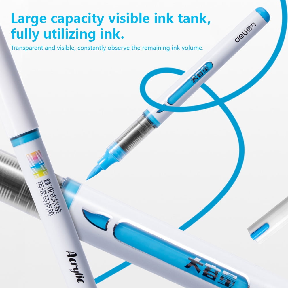 Direct Liquid Soft Head Acrylic Marker Pens,Acrylic Paint Markers, Brush Tip Acrylic Paint Pens, Ideal for Canvas, Wood, Stone, and DIY Craft