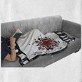 thumbnail image 6 of Movie Theater Soft Flannel Fleece Blanket, Grungy Illustration of Film Strip with Ornamental Stars Cinematography, Cozy Plush for Indoor and Outdoor Use, 60" x 80", Black White Ruby, by Ambesonne, 6 of 6