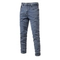 thumbnail image 2 of Spring and Autumn New Men's Denim Washed Trendy Casual Micro-Elastic Straight Pants-White-34, 2 of 8