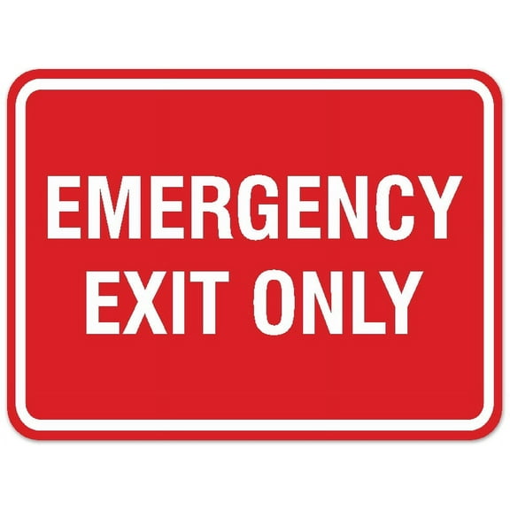 Signs ByLITA Classic Framed Emergency Exit Only Sign - Easy Installation | Durable Wall or Door Sign (Red) - Large