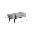 thumbnail image 3 of HomePop Modern Industrial Upholstered Bench with Metal Base, 46"W x 20"D x 18"H, White Boucle/Black, 3 of 8