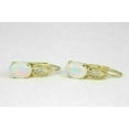 thumbnail image 4 of Silver & Stone Jewels 4Ct Oval Cut Fire Opal & Diamond 14k Yellow Gold Plated Lever Back Dangle Earrings, 4 of 4