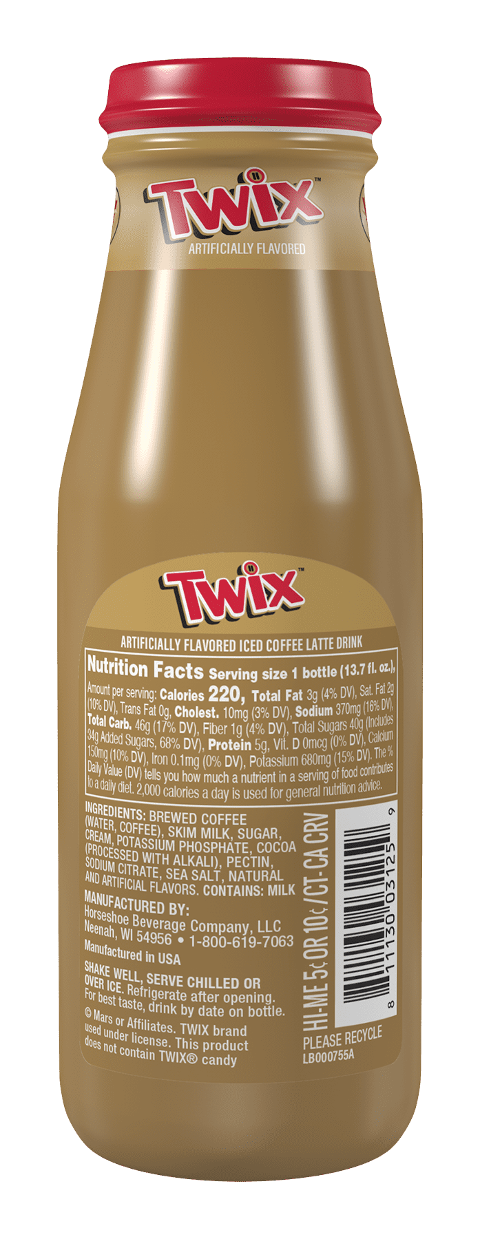Victor Allen's Coffee Twix Iced Coffee Latte, Ready to Drink, Cow Milk, 13.7 oz Bottles