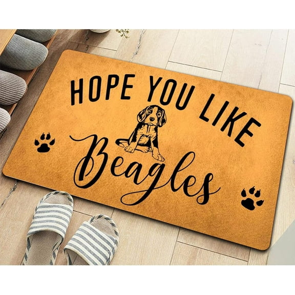 Welcome Doormat Hope You Like Beagles Cute Dog House Indoor Outdoor Entrance Door Mat Bath Rug Decorative Patio Garage Garden Kitchen Door Mats Porch Mats Home Decor 16x24 Inch
