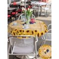 thumbnail image 5 of Outdoor Tablecloth with Umbrella Hole for Patio/Picnic/Party/Camping, Rustic Rooster Waterproof Table Cloth Round Cover Washable, Yellow Sunflowers Farmhouse Plants Retro Brown (Dia 60"), 5 of 9