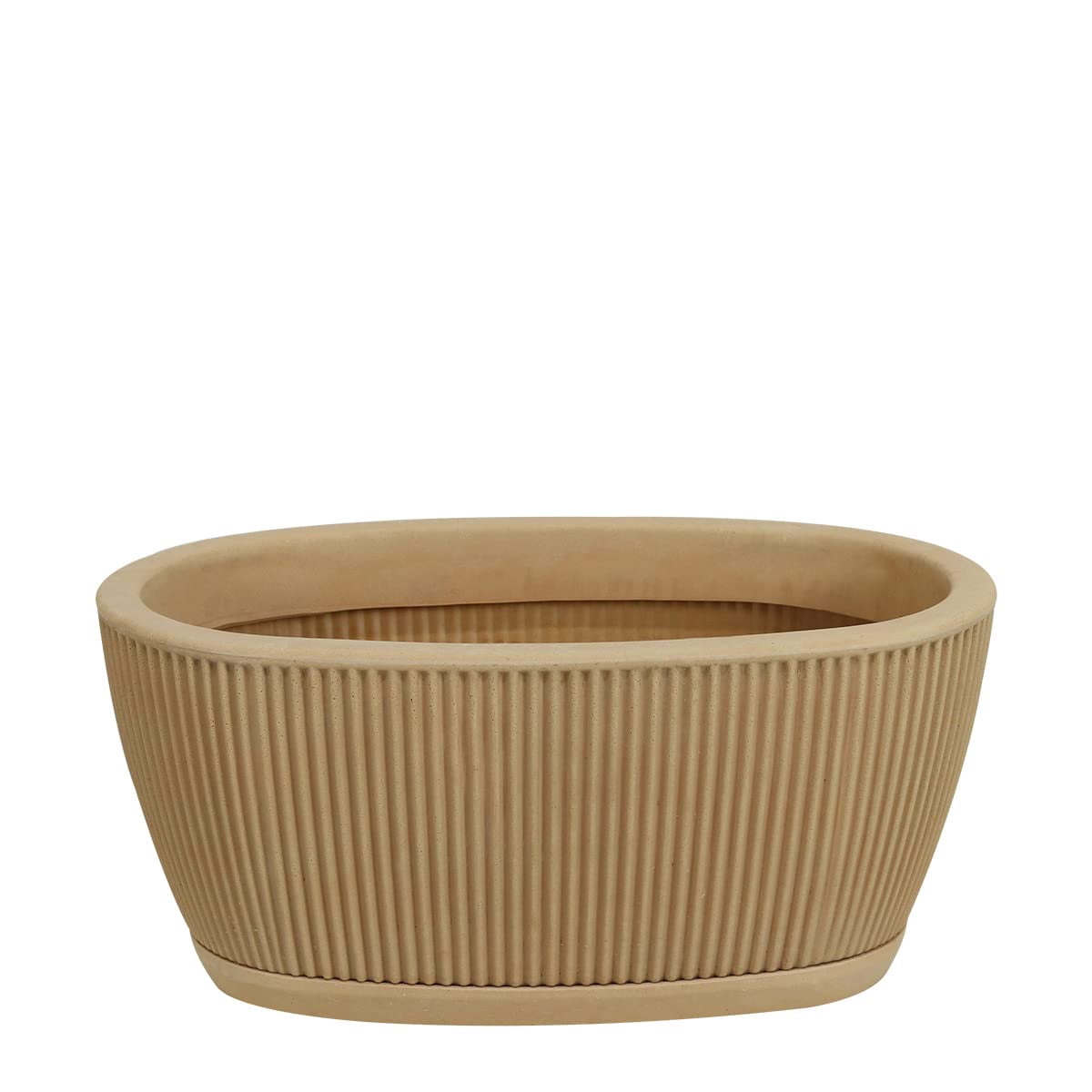 Ecobo 9.1 inches wide Eco-Friendly Oval Planter Box, Garoa Indoor/Outdoor use, Durable & Versatile, Designed by Brazilian Artisans, Contemporary All-Weather Design – Orange