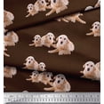 thumbnail image 2 of Soimoi Silk Fabric Golden Retriever Dog Print Fabric by The Yard 42 Inch Wide, 2 of 3