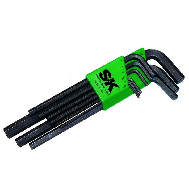 SK PROFESSIONAL TOOLS 19619 9 Pc. Metric LShaped Hex Key Set