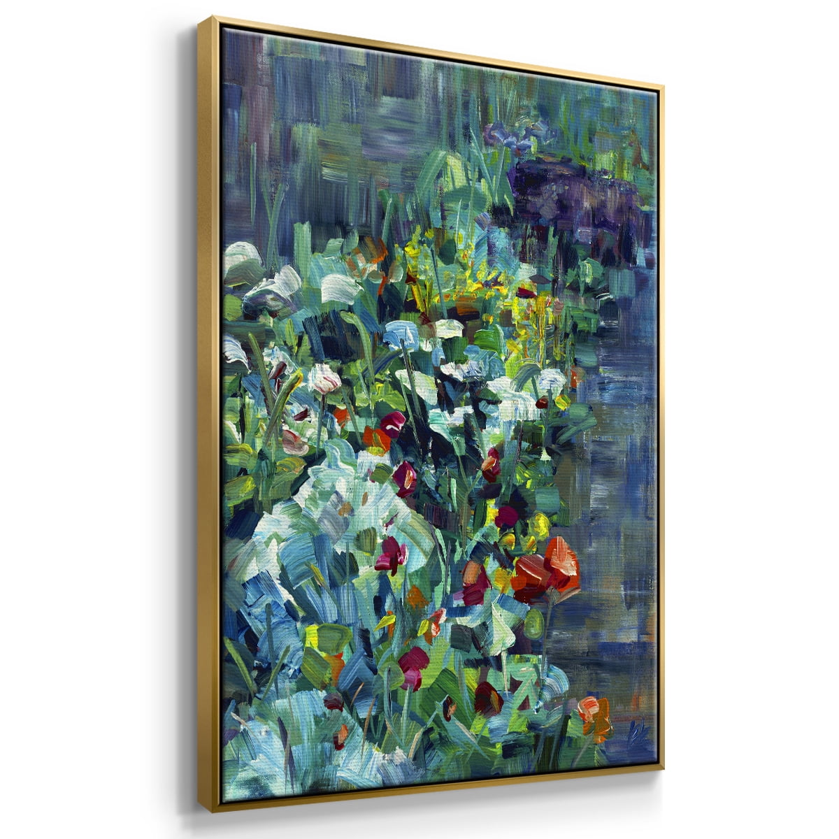 Lots of Love in the Garden Framed Premium Gallery Wrapped Canvas - Ready to Hang - 25 x 37 - Gold Floating Frame