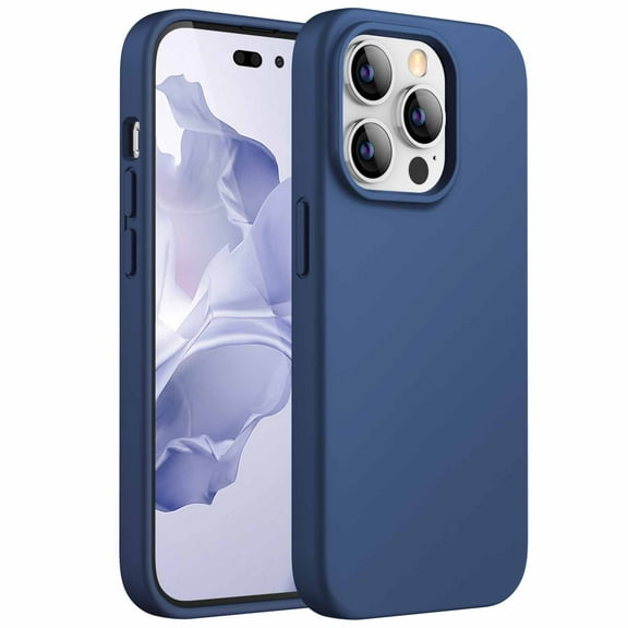 JETech Silicone Case for iPhone 14 Pro Max 6.7-Inch, Silky-Soft Touch Full-Body Protective Phone Case, Shockproof Cover with Microfiber Lining (Cobalt Blue)