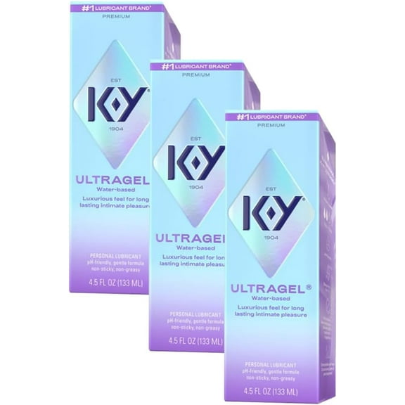 3 Pack - K-Y UltraGel Personal Water Based Lubricant, 4.5 Oz