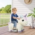 thumbnail image 2 of Gymax 6V Electric Animal Ride On Toy Unicorn Kids Plush Ride-on w/ Music & Handlebars, 2 of 10