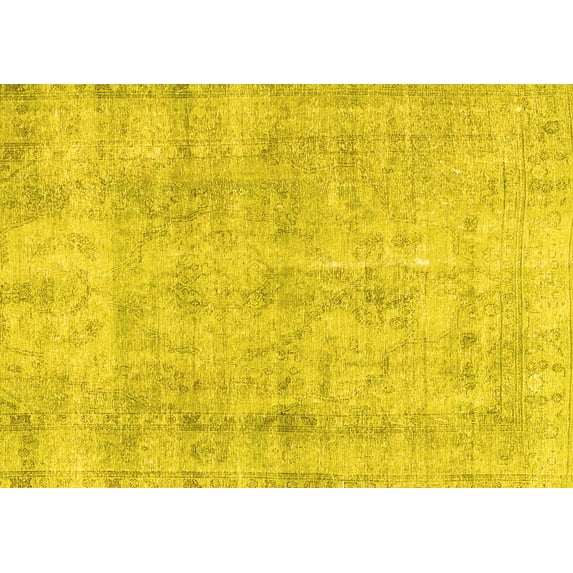 Ahgly Company Indoor Rectangle Persian Yellow Traditional Area Rugs, 6' x 9'