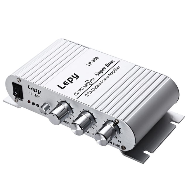 Amplificador de potencia para motocicleta y coche, Radio HIFI, Audio, USB, SD, MP3, amplificador para el hogar, carcasa de aluminio Vogacara DZ2809-02B