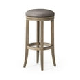 thumbnail image 2 of Maven Lane Eva Bar Stool, Reclaimed Oak with Ronan Stone Vegan Leather, Set of 2, 2 of 6