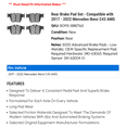 thumbnail image 2 of Rear Brake Pad Set - Compatible with 2017 - 2022 Mercedes-Benz C43 AMG 2018 2019 2020 2021, 2 of 2