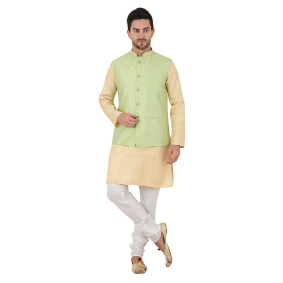 eloria Men's Nehru Jacket Waistcoat Indian Waistcoat Blazer Jacquard Jacket