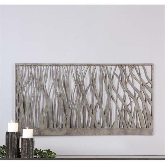 Pemberly Row Contemporary Metal Wall Art in Rust-olive Green/Gray