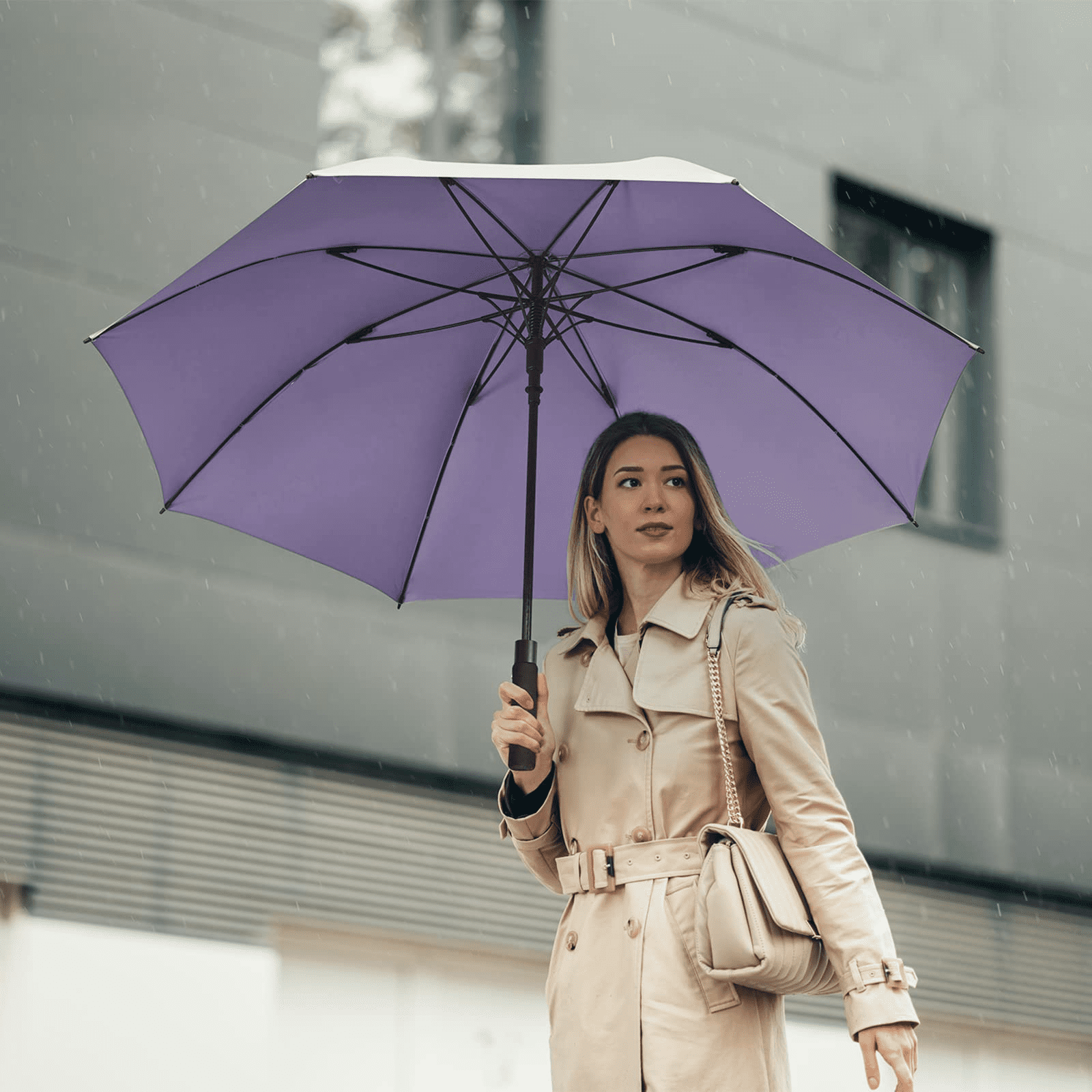 G4Free 54/62 Inch Windproof UV Protection Golf Umbrella Extra Large Silver Coated Automatic Open Stick Long Umbrella