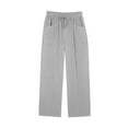 thumbnail image 5 of Bloomae Women Wide Leg Flowy Drawstring Palazzo Linen Pants Beach Lightweight Casual Elastic High Waisted Loose Comfy Trousers with Pockets Gray L, 5 of 6