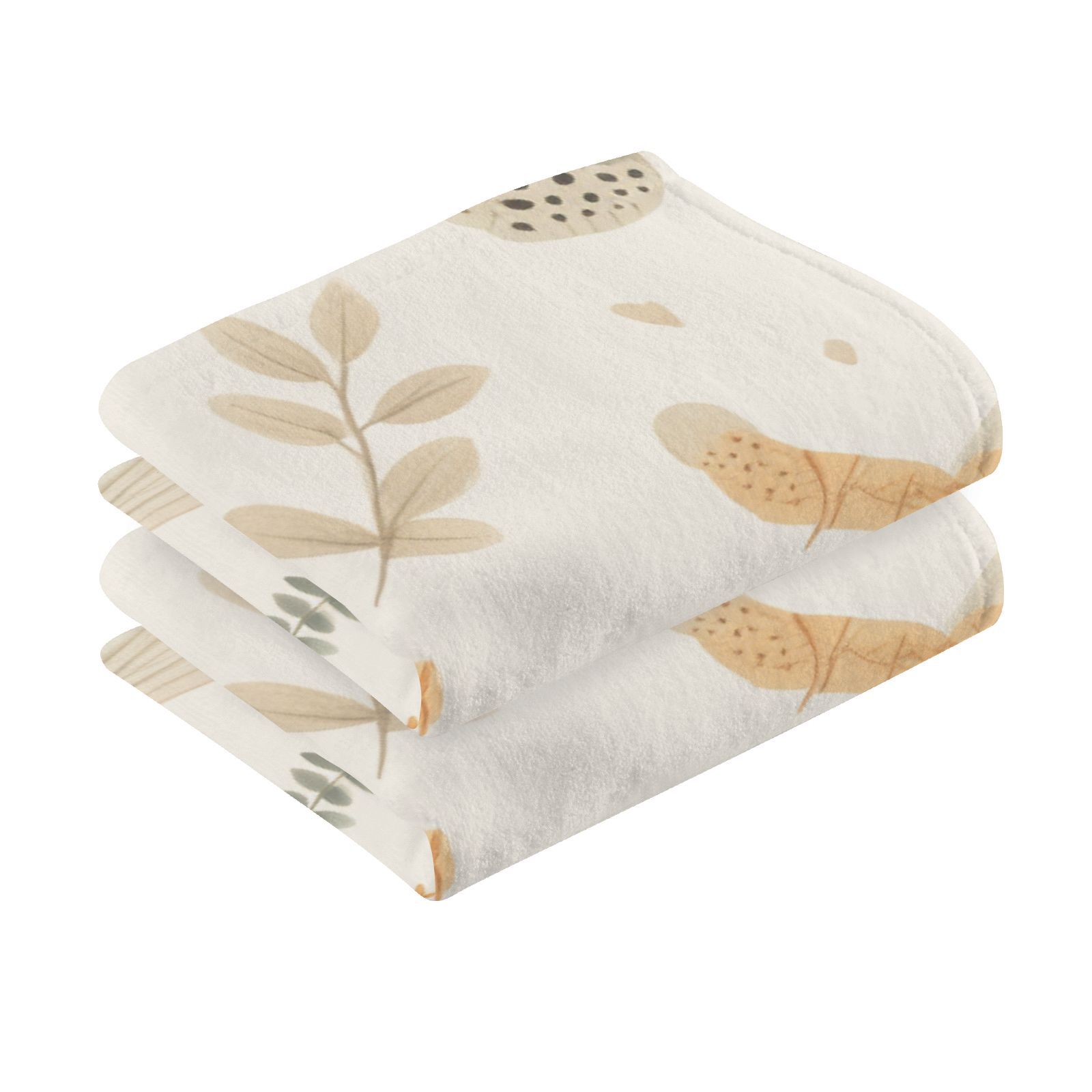 Insect Butterflies Leaves Hand Towel Bath Towels Face Towels Cotton Absorbent for Home Hotel Spa Swimming Yoga Sports Decorative Towel Set of 2