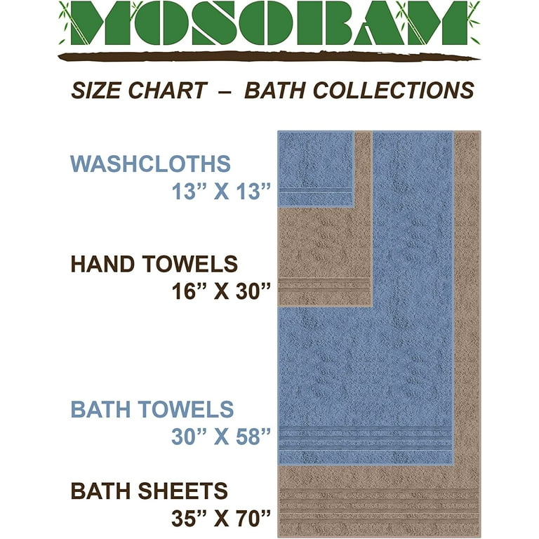 Mosobam 700 GSM Luxury 8pc Extra Large Bathroom Set, Charcoal Grey, 2 Bath Towels Sheets 35x70 2 Hand Towels 16x30 4 Face Washcloths 13x13, Turkish