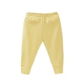 thumbnail image 4 of LIJCC Baby Pants Boys Girls Pull-on Sweatpants Infant Elastic Jogger Pants Toddler Pure Cotton Basic Solid Athletic School Trousers(Yellow,0-3 Months), 4 of 4