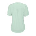 thumbnail image 6 of T Shirts For Women Womens Tops V Neck Tops Puff Short Sleeve T Shirt Pleated Floral Printed Tunic Blouse Shirts, 6 of 7