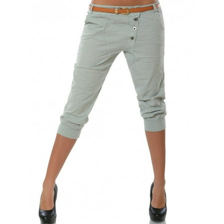Summer Women Solid Casual Pants Plus Size Capri Trousers