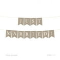 thumbnail image 1 of Just Married Burlap Wedding Pennant Party Banner, 1 of 2