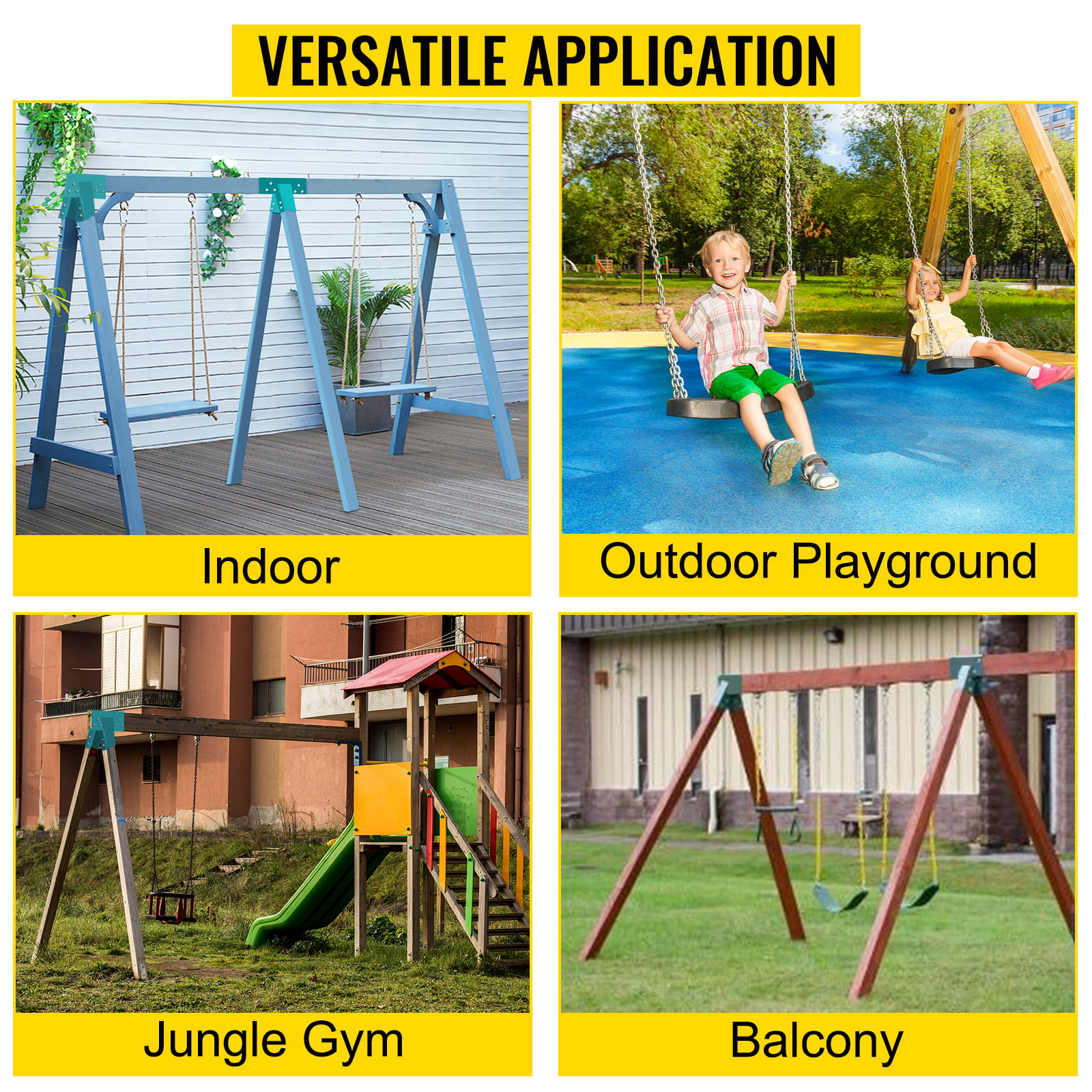 Children & Toddler Swing Set Accessory Parts for The Playground Park or Backyard Or Patio 4x6, 2 Brackets, Includes All Parts SAFARI SWINGS Outdoor Metal A Frame Swingset Bracket Hardware Baby 
