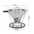 thumbnail image 2 of Filtre à Café Réutilisable en Acier Inoxydable Support en Maille Métallique Paniers Entonnoir Filtre à Café Goutte à Goutte, 2 of 4
