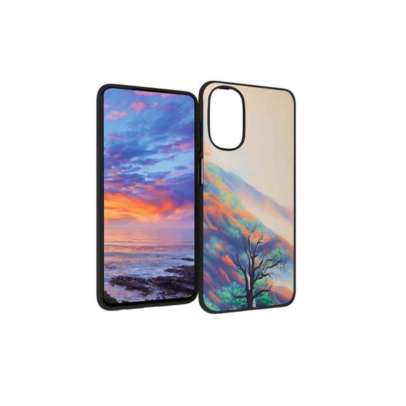 Compatible with Moto G 5G 2022 Phone Case, mountain-tree-painting-190 Case Men Women, Flexible Silicone Shockproof Case for Moto G 5G 2022