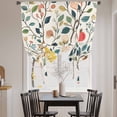 thumbnail image 4 of Spring Flower Tie Up Curtain 63 Inches Long, Pomegranate Leaf Pastoral Flowers Vintage Balloon Style Kitchen Window Curtain Over Sink, Small Window Rod Pocket Curtain 42"x63", 4 of 9