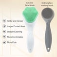 thumbnail image 4 of Silicone Face Scrubber Exfoliating Brush, 2 Pack Manual Handheld Facial Cleansing Brush Blackhead Scrubber, Soft Bristles Waterproof for Face Skincare,Green, 4 of 7