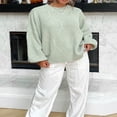 thumbnail image 4 of Women Loose Knit Sweater Solid Color Long Sleeve Winter Pullovers, 4 of 7