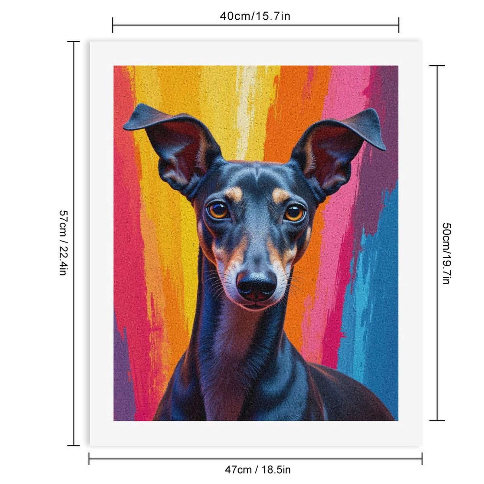 Paint By Numbers Kit for Adults Beginner - DIY Vibrant Dog Portrait Art Canvas Painting Kits for Adults, Frameless Paint By Number for Adults for Home Wall Decor 16x20 Inch
