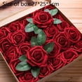 thumbnail image 2 of Artificial Flowers 25pcs Fake Roses with Stems and 2 leaves for DIY Wedding Bouquets Party Decor, 2 of 5