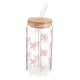 thumbnail image 1 of Adorable Bowknot Glass Water Bottle with Straw and Lid – Reusable Drinking Cup for Iced Coffee, Smoothies, and Party Use – Stylish Design with, 1 of 4
