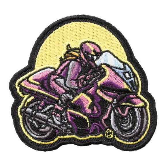Purple Lady Rider Motorcycle Patch, Ladies Biker Patches