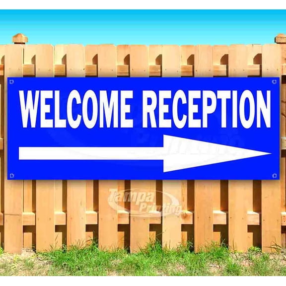 Welcome Reception 13 oz Vinyl Banner With Metal Grommets