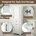 thumbnail image 4 of Euroco 71-inch tall freestanding bathroom vanity with damping-hinge doors and drawers, featuring a modern elegant design. Includes adjustable shelves, a fixed shelf, and space-saving storage., 4 of 9