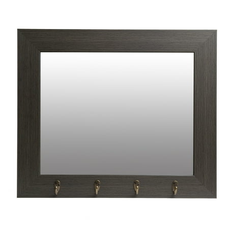 patton wall decor gray washed foyer mirror with hooks walmart com