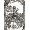 thumbnail image 2 of Durer, Albrecht 18x24 White Modern Wood Framed Museum Art Print Titled - Coat Of Arms With Three Lions Heads, 2 of 4