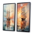 thumbnail image 3 of Designart "Sailboat delicate Waters II" Boat Sailing Framed Wall Art Set Of 2 - Multi-Color Transportation Gallery Wall Frame Set For Home Decor, 3 of 7