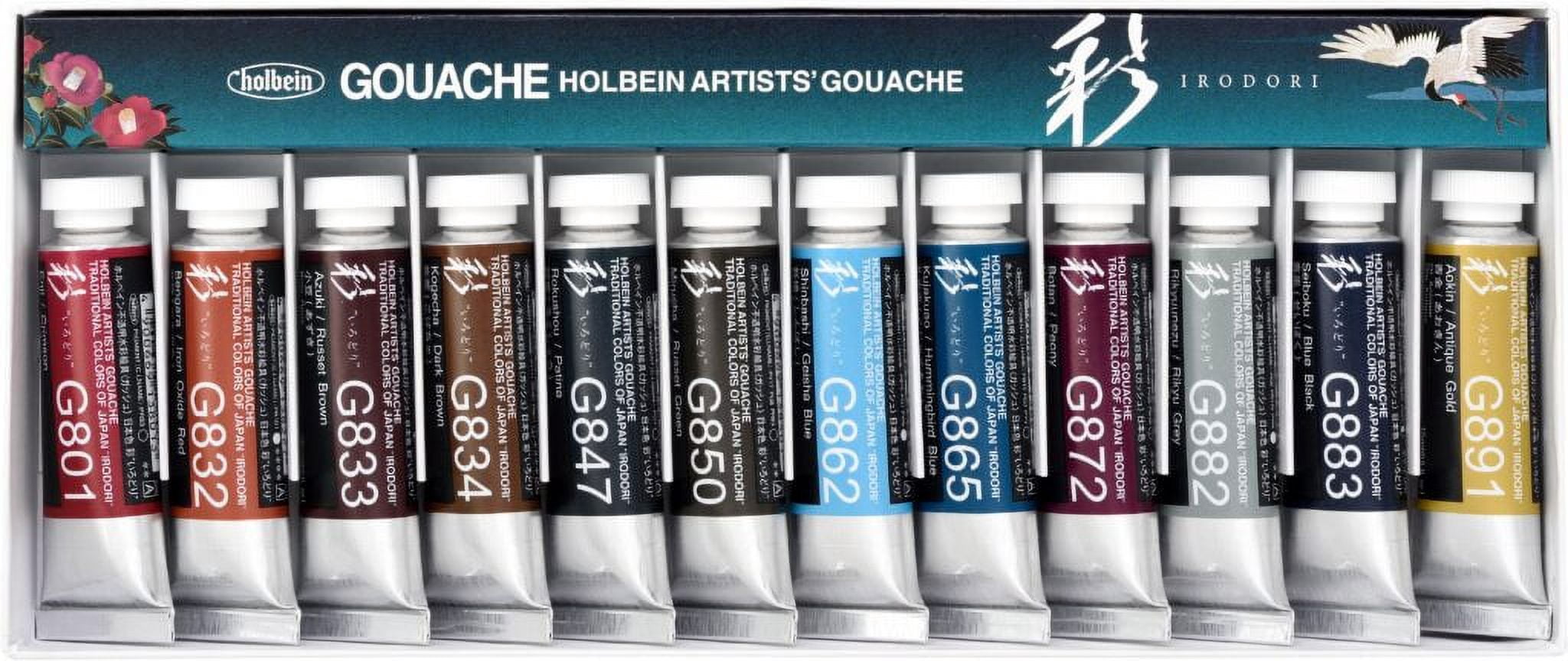 Holbein Irodori Artist Gouache - Set of 12, Winter, 15 ml Tubes