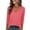 *Watermelon Red, variant on ClodeEU Women's V Neck 3/4 Sleeve Blouse,Casual Solid Color Top with Keyhole Neck Army Green,Women's Plus L