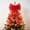 Red, variant on Christmas Snow Lace Bow Tree Topper Decoration Long Flowing Ribbon Bow Christmas Tree Ornament Holiday Decor Wall Fireplace Door Hanging Display Home Party Winter Decoration